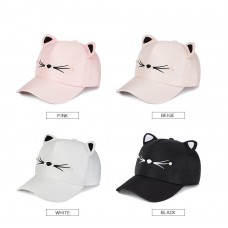 Mujers Girls Fashion Cute Cat Ears Pearl Baseball Cap Visor Hat Snapback  eb-84421273